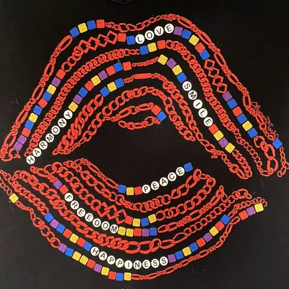 New Lauren Moshi Bracelet Lip Draped Tee - Picture 3 of 9